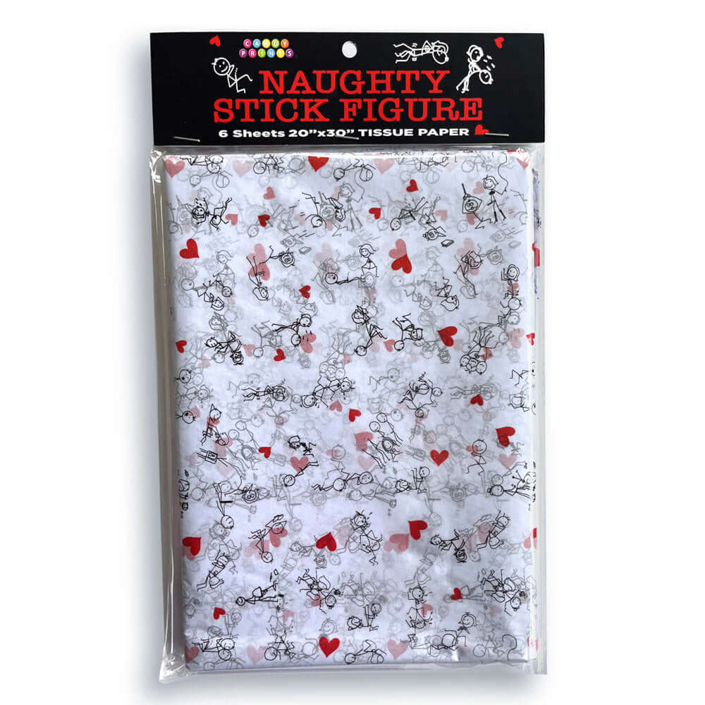 Naughty Stick Figure Tissue Paper Sheets - Novelty Decoration Sheets - 6 Pack
