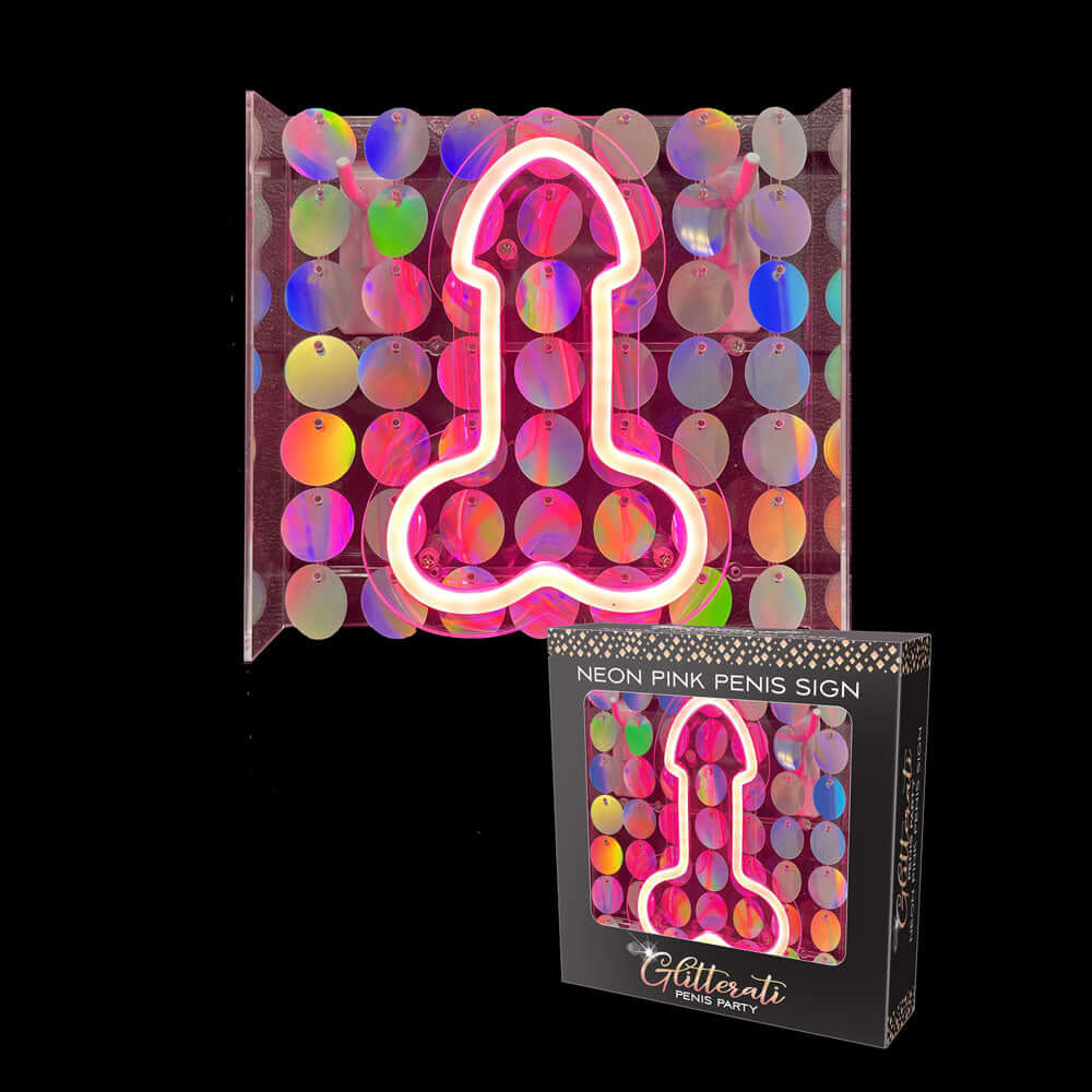 Glitterati Neon Pink Penis Sign - Novelty Neon Light