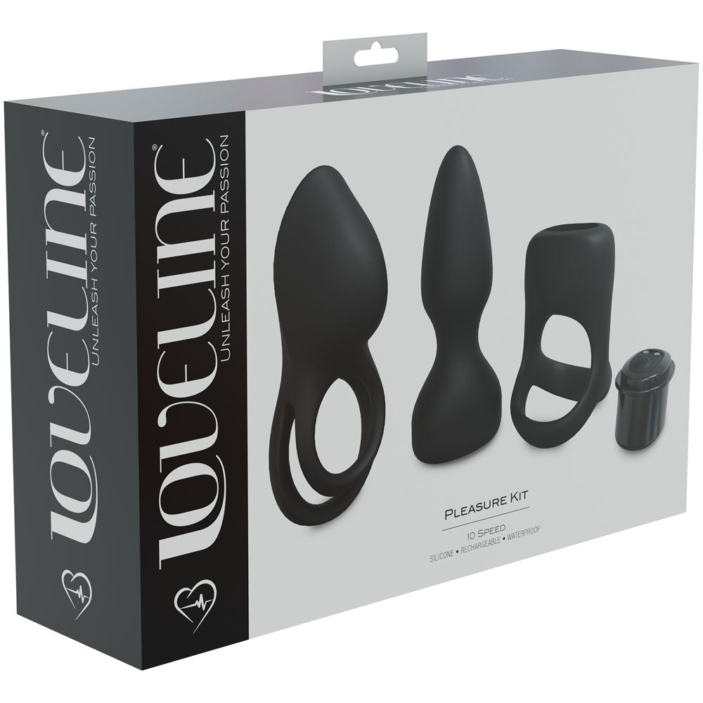 LOVELINE Pleasure Kit Black USB Rechargeable Male Kit - 3 Piece Set