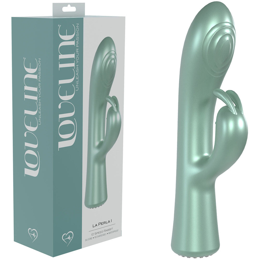 LOVELINE La Perla I Pearlescent Green 19.2 cm USB Rechargeable Rabbit Vibrator