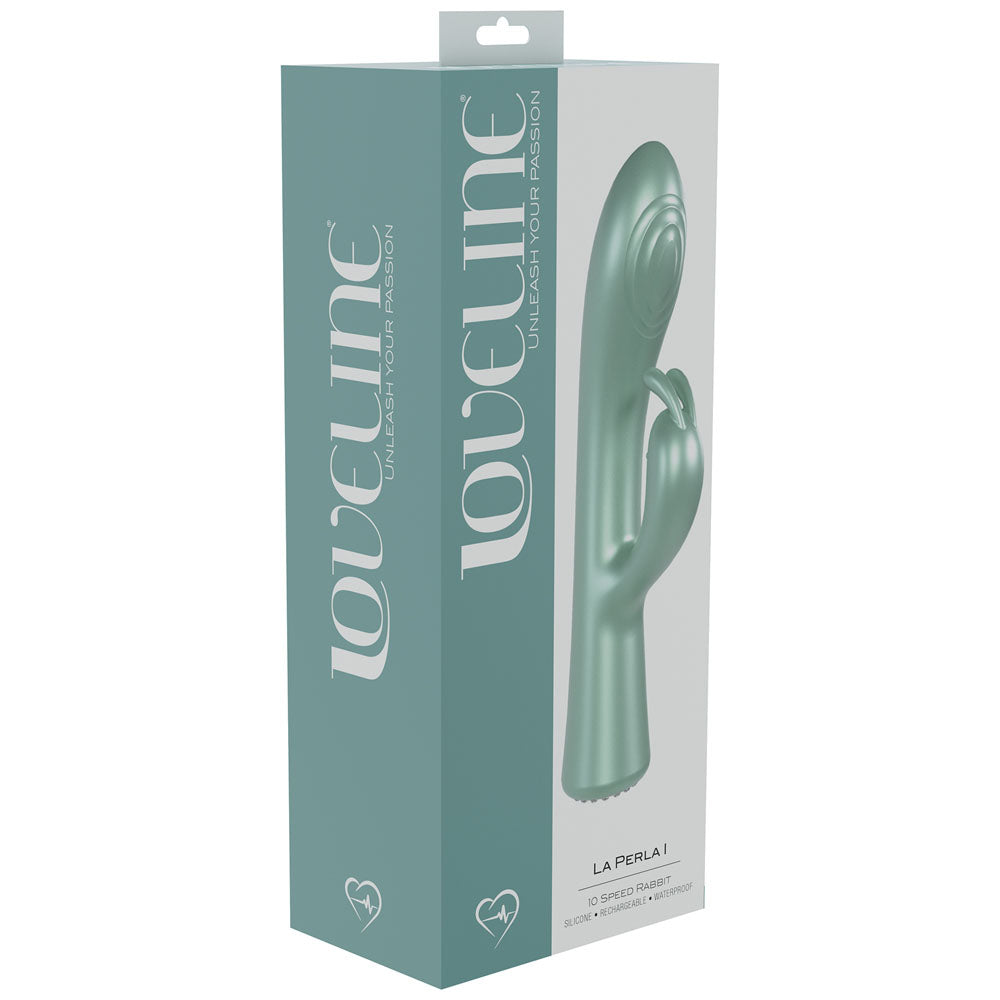 LOVELINE La Perla I Pearlescent Green 19.2 cm USB Rechargeable Rabbit Vibrator