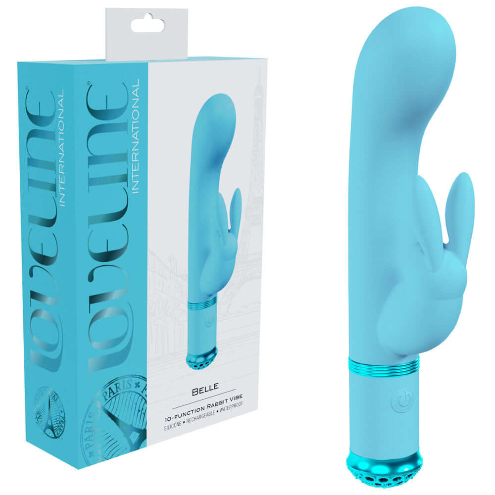 LOVELINE Belle - Blue - Blue 15.6 cm USB Rechargeable Rabbit VIbrator