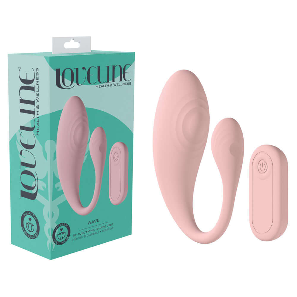 LOVELINE Wave - Pink USB Rechargeable C-Shaped Vibrator with Remote