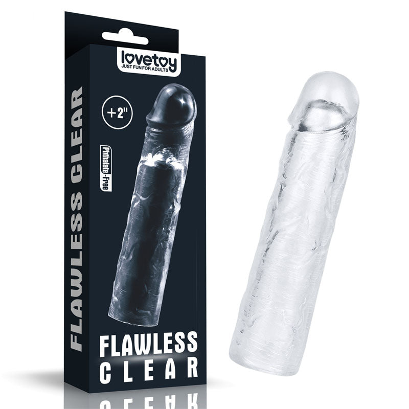 Flawless Penis Sleeve 2'' - Clear 5 cm Penis Extender Sleeve