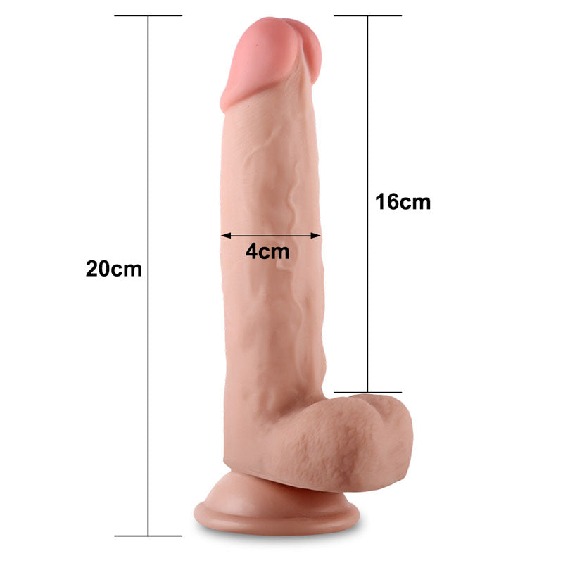 Sliding Skin Dual Layer Dong - Flesh 20.3 cm (8'') Dong with Flexible Skin