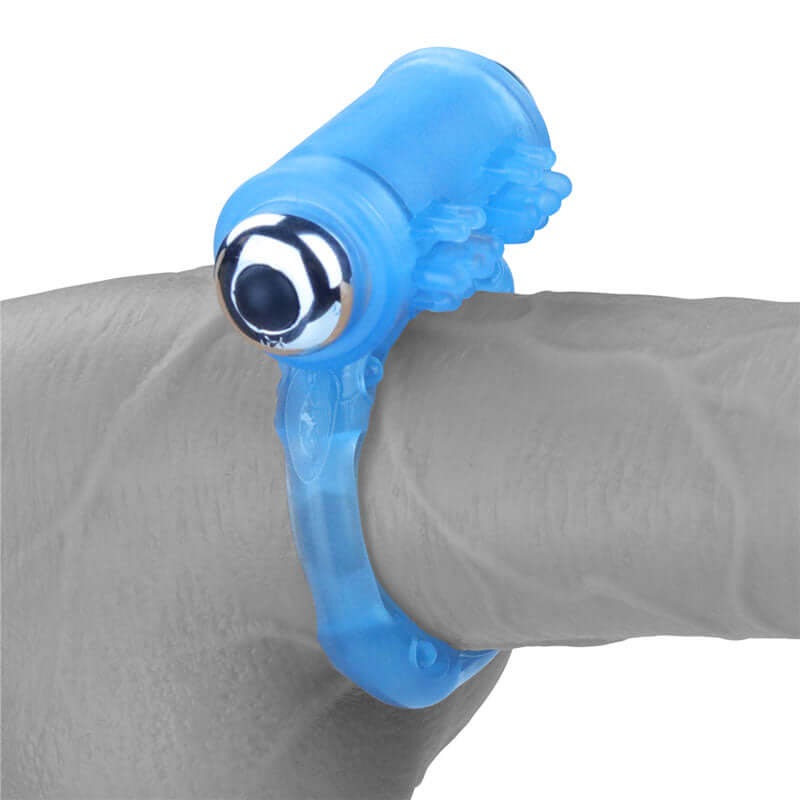 Lumino Play Vibrating Penis Ring - Glow in the Dark Blue Vibrating Cock Ring