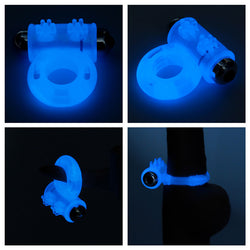 Lumino Play Vibrating Penis Ring - Glow in the Dark Blue Vibrating Cock Ring
