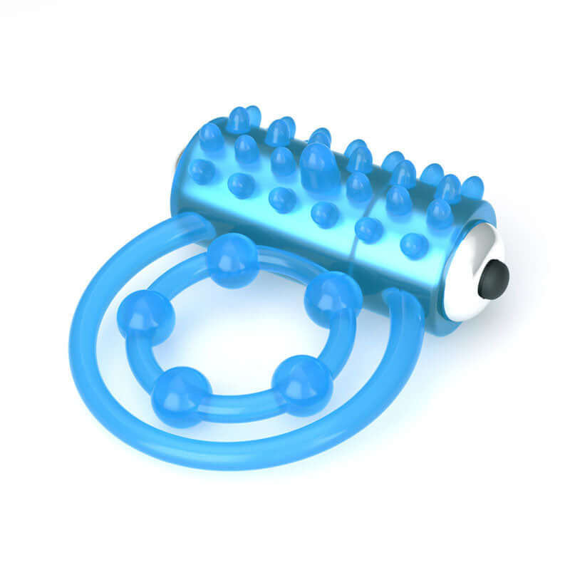 Lumino Play Vibrating Penis & Balls Ring - Glow in the Dark Blue Vibrating Cock Ring