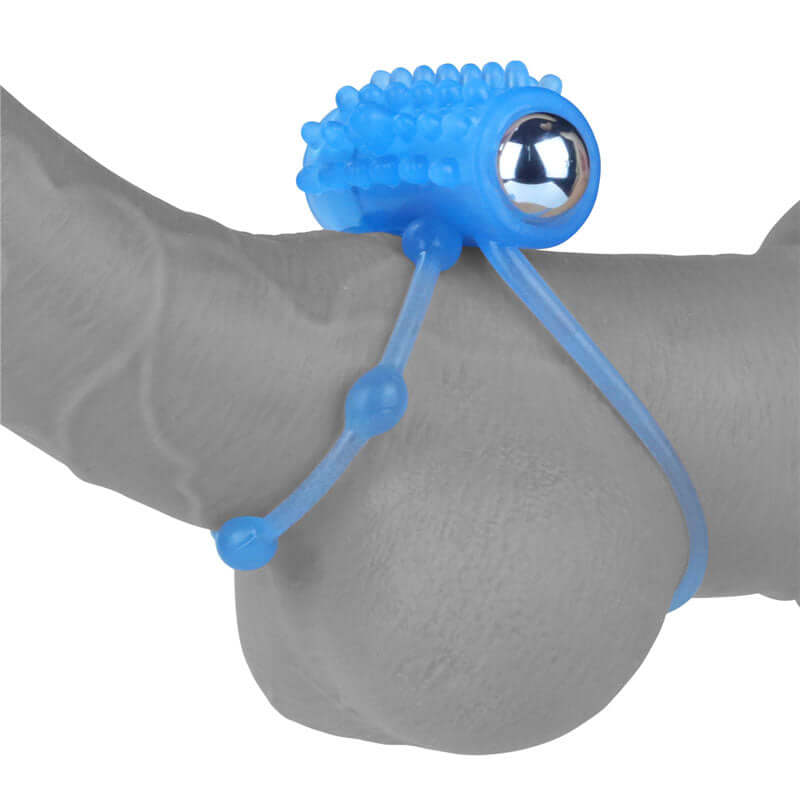 Lumino Play Vibrating Penis & Balls Ring - Glow in the Dark Blue Vibrating Cock Ring