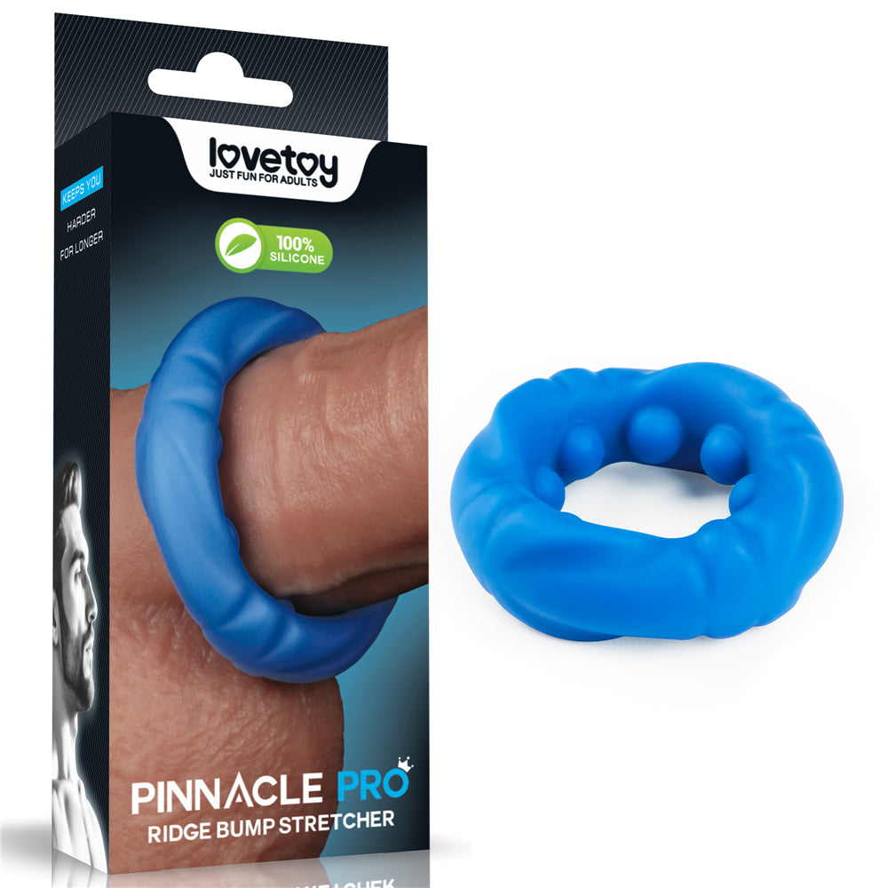 Pinnacle Pro Ridge Bump Stretcher - Blue Cock Ring