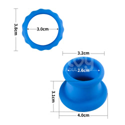 Pinnacle Pro Twin Flex - Blue Cock & Balls Rings