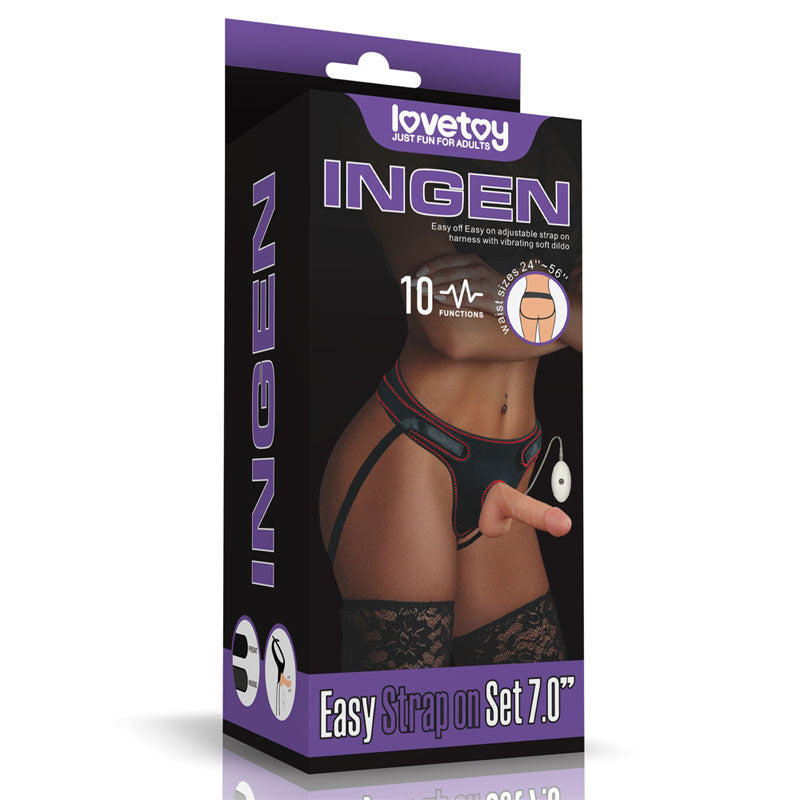 Ingen Vibrating Easy Strap-On Set - Flesh 17.8 cm (7'')