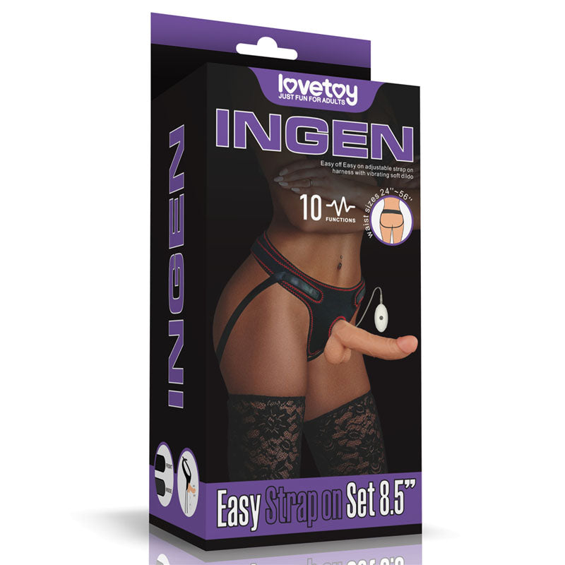 Ingen Vibrating Easy Strap-On Set - Flesh 21.6 cm (8.5'')