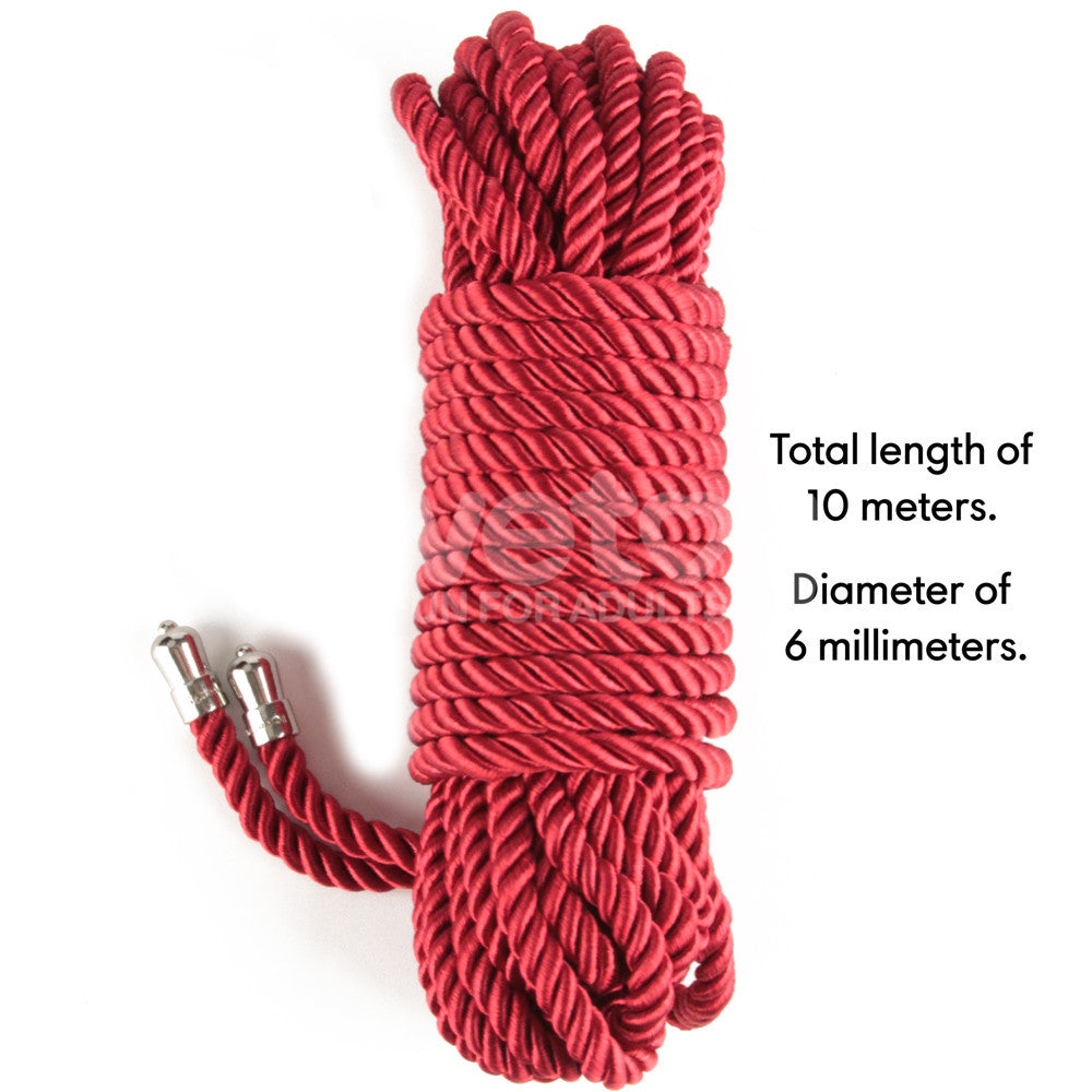 Rebellion Reign Silky Bondage Rope - Red 10 metre length