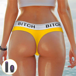 Ingen Bitch Vibrating Panties - Yellow Medium Size Rechargeable Vibrating Panties