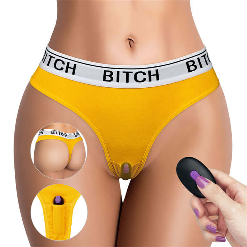 Ingen Bitch Vibrating Panties - Yellow Small Size Rechargeable Vibrating Panties