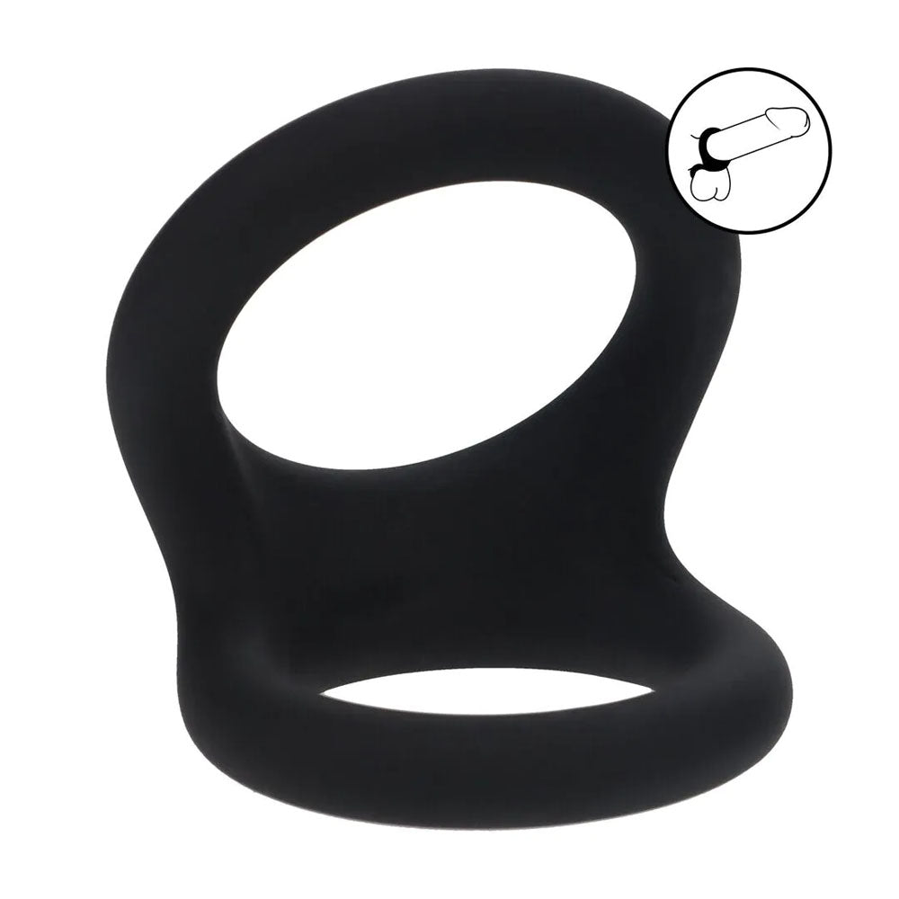 LEVELZ Double O Silicone Cock Ring - L - Black - Black Cock & Balls Rings
