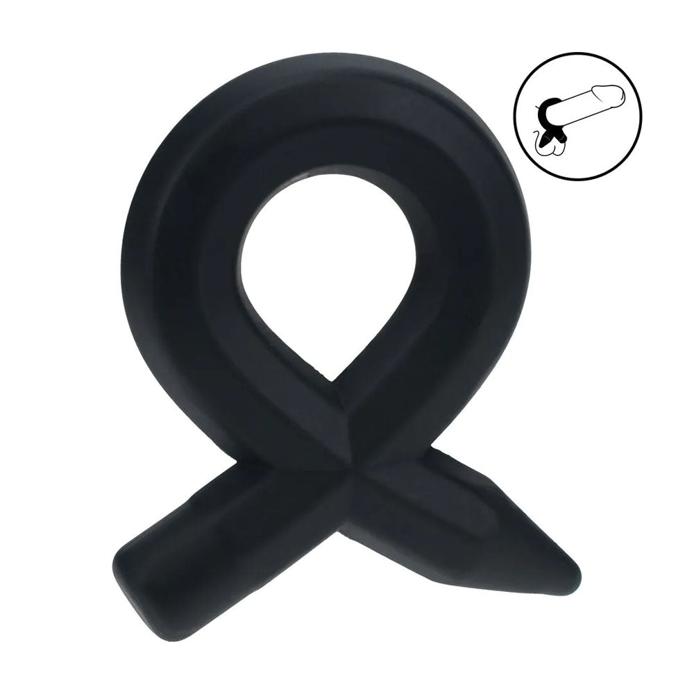 LEVELZ Pencil Liquid Silicone Cock Ring - Black Cock Ring