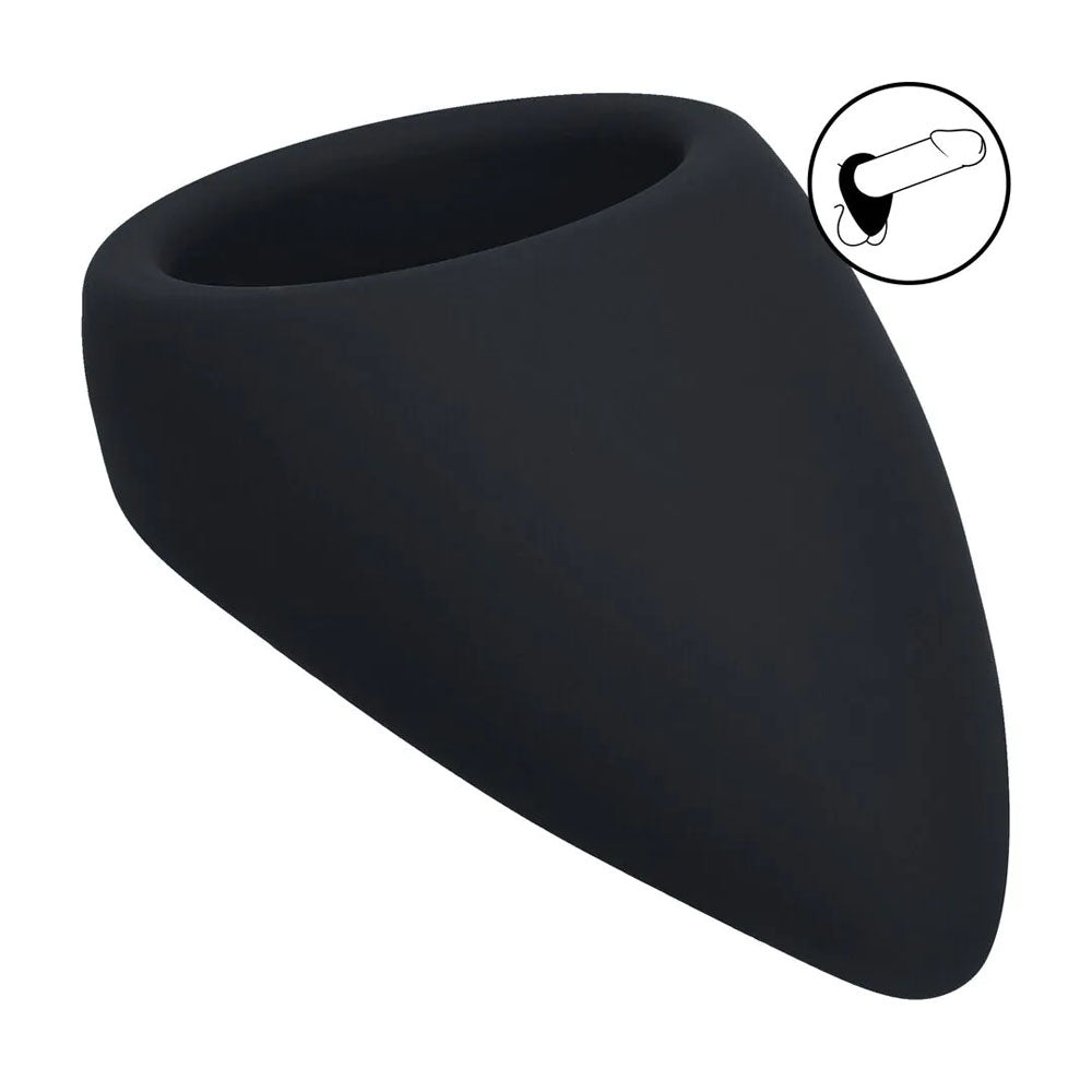 LEVELZ Teardrop Silicone Cock Ring - Black - Black Cock Ring