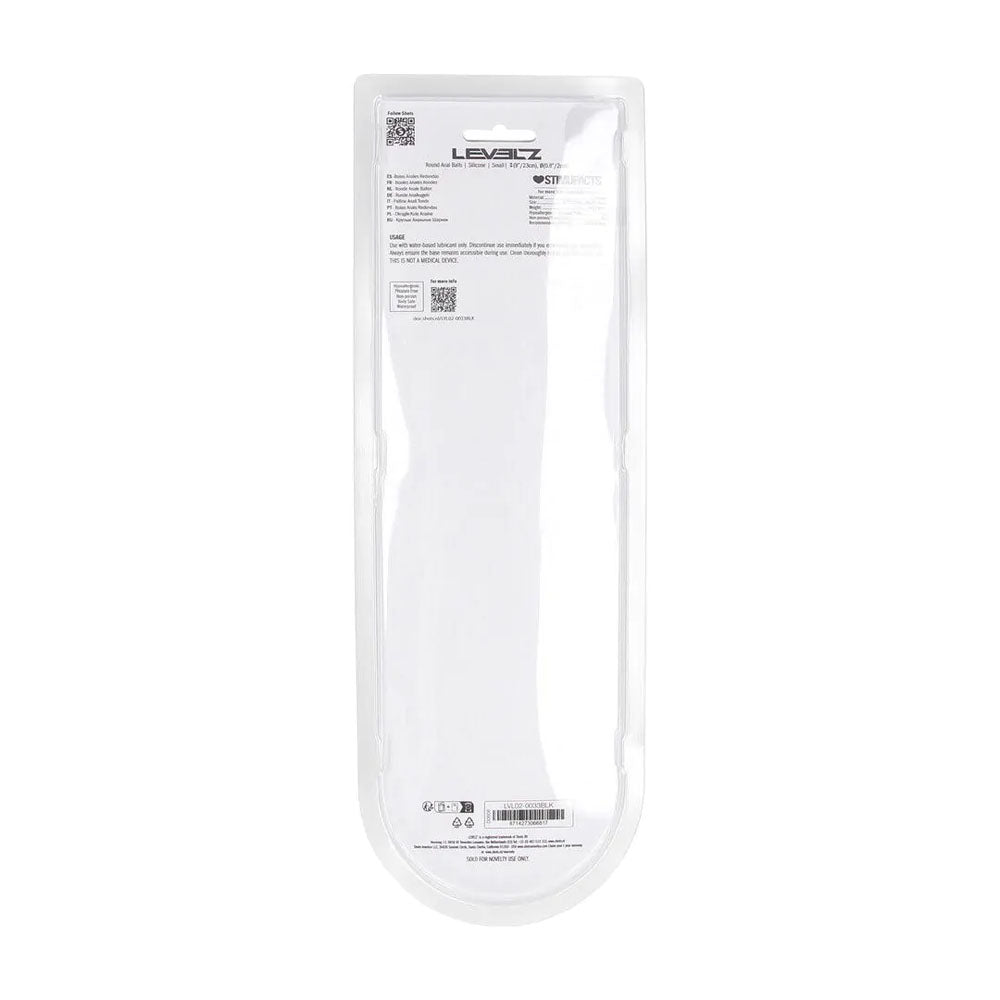 LEVELZ Round Silicone Anal Balls - S - 20mm - Black 23 cm Small Anal Balls