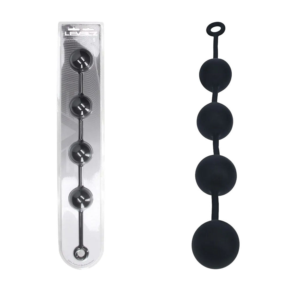 LEVELZ Round Anal Balls - XXL - 60mm - Black 52.5 cm XXL Anal Beads