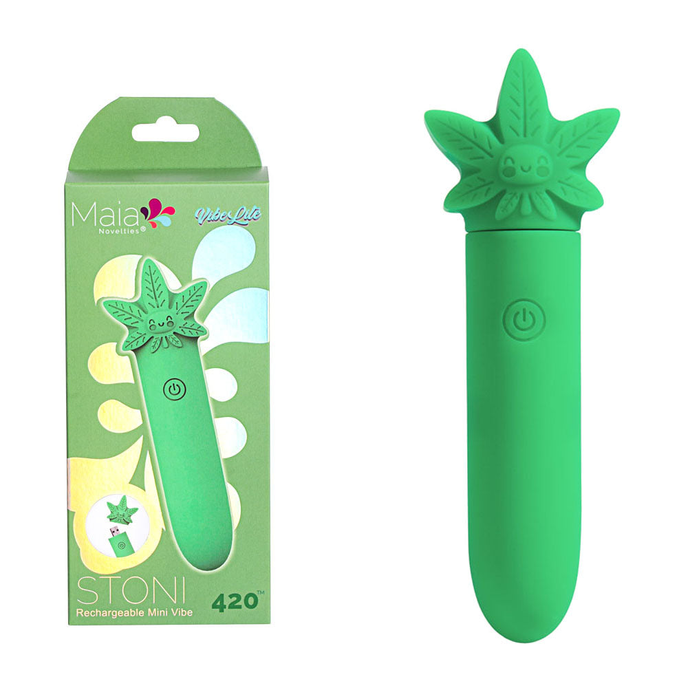 Maia STONI - 420 Green 11.1 cm USB Rechargeable Bullet