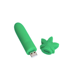 Maia STONI - 420 Green 11.1 cm USB Rechargeable Bullet