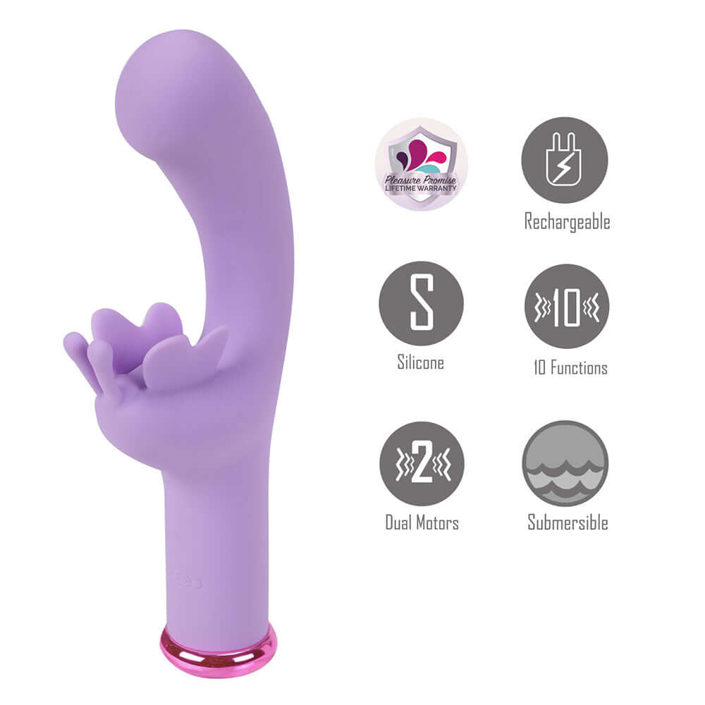 Maia MYLA - Lavender - Lavender 15.9 cm USB Rechargeable Butterfly Vibrator