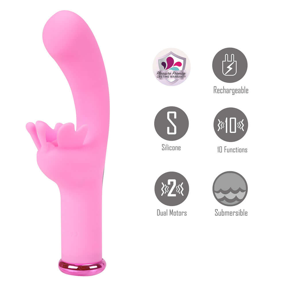 Maia MYLA - Pink - Pink 15.9 cm USB Rechargeable Butterfly Vibrator