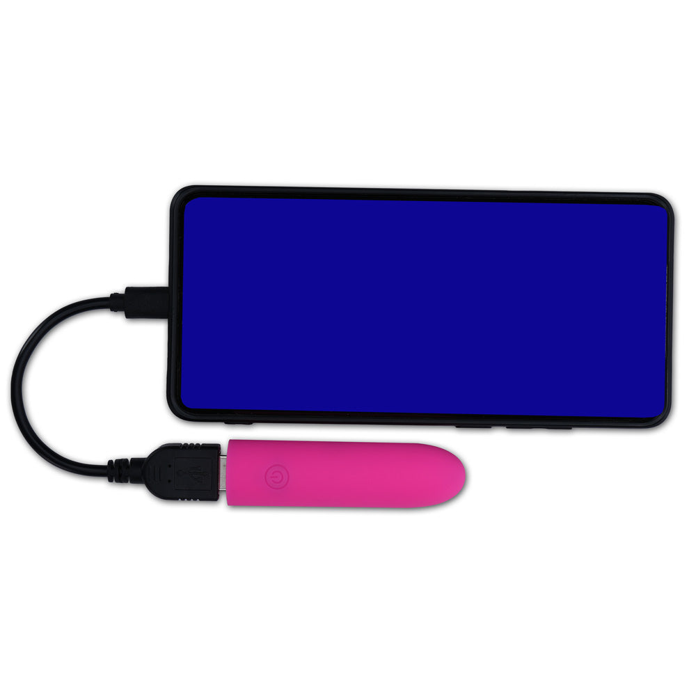 Maia VIBEDRIVE - Pink - Pink 10 cm USB Rechargeable Bullet with 16 GB Storage