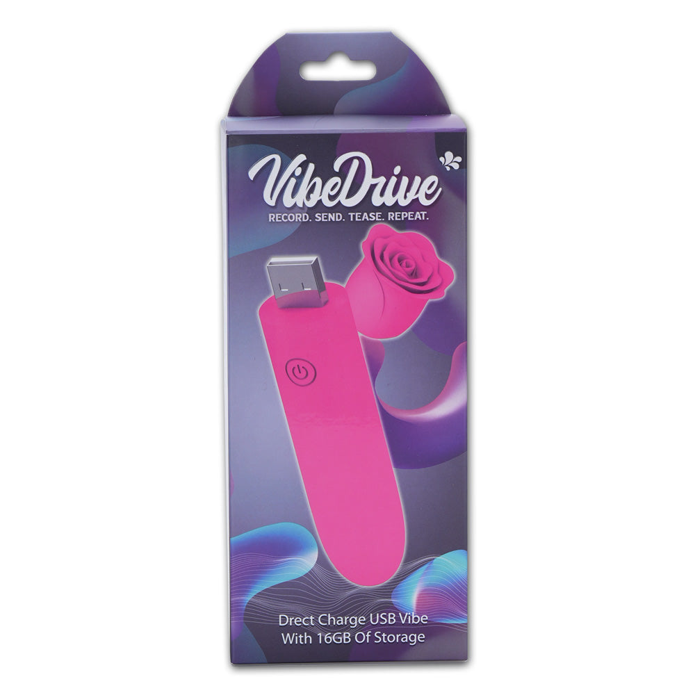 Maia VIBEDRIVE - Pink - Pink 10 cm USB Rechargeable Bullet with 16 GB Storage