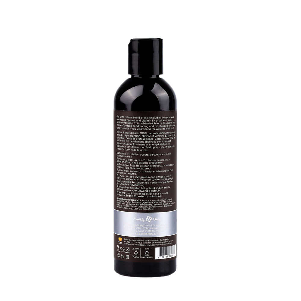 Hemp Seed Massage & Body Oil - Unscented - 237 ml Bottle