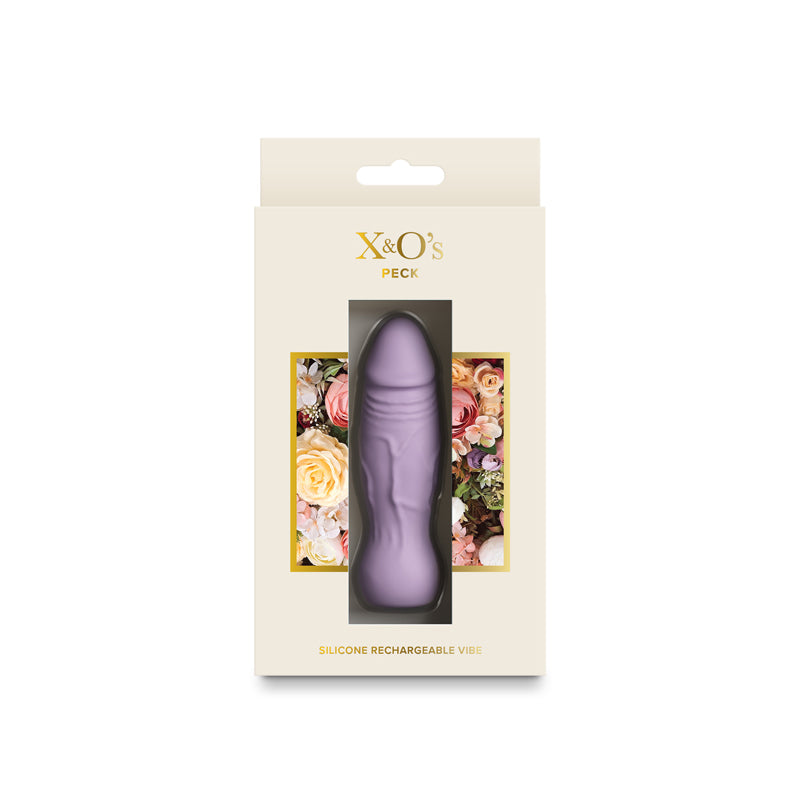 X & O's Peck - Lavender 9.9 cm USB Rechargeable Bullet