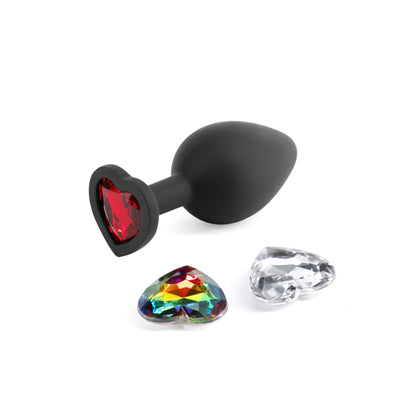 Glams Xchange Heart - Medium Black Medium Butt Plug