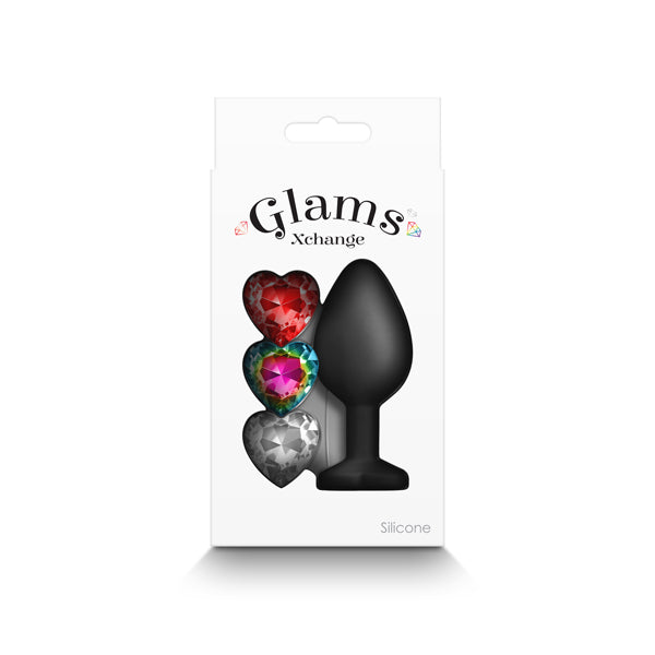 Glams Xchange Heart - Medium Black Medium Butt Plug