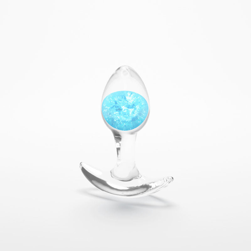 Glams Cosmic - Small - Blue - Clear/Blue 8.1 cm Small Butt Plug