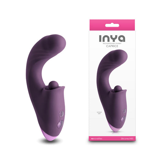 INYA Caprice - Purple 17.7 cm USB Rechargeable Vibrator with Clitoral Thumper