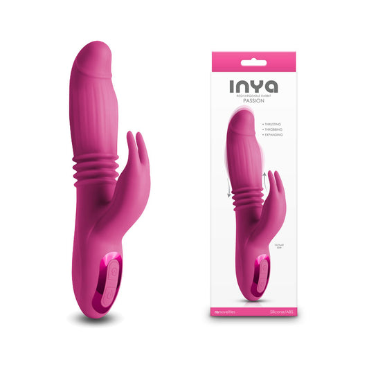 INYA Passion - Pink 22.2 cm USB Rechargeable Thrusting Rabbit Vibrator