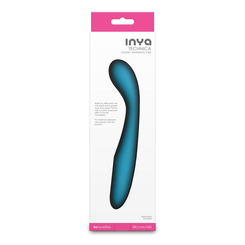 INYA Technica - Teal - Teal 19.2 cm USB Rechargeable Warming Vibrator