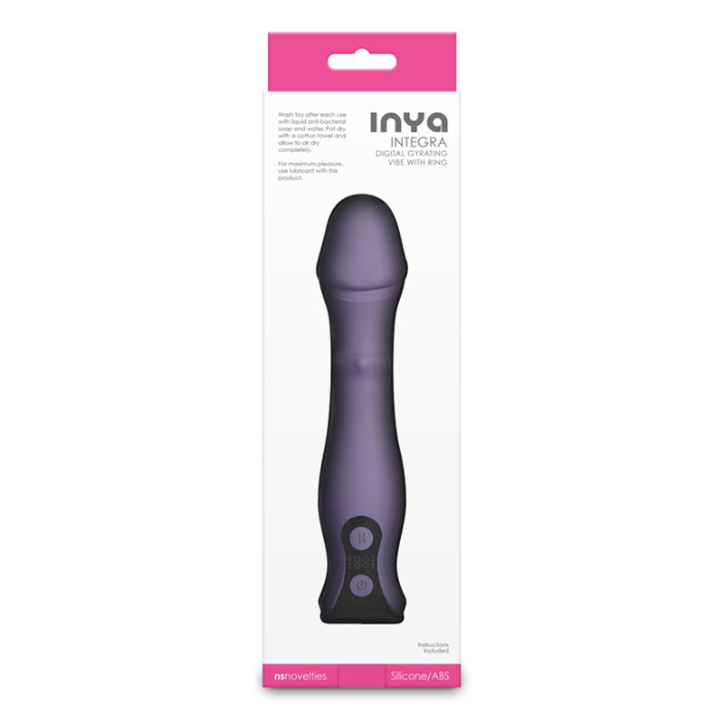 INYA Integra - Gray - Grey 18.2 cm USB Rechargeable Vibrator with Sliding Ring Shaft
