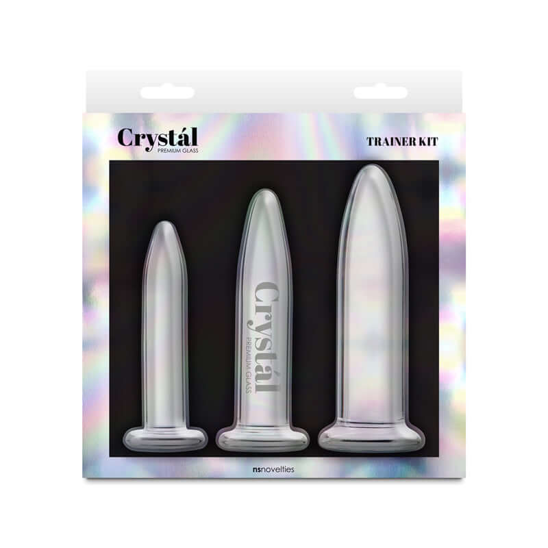 Crystal - 3pc Trainer Kit - Clear - Clear Glass Anal Plugs - Set of 3 Sizes