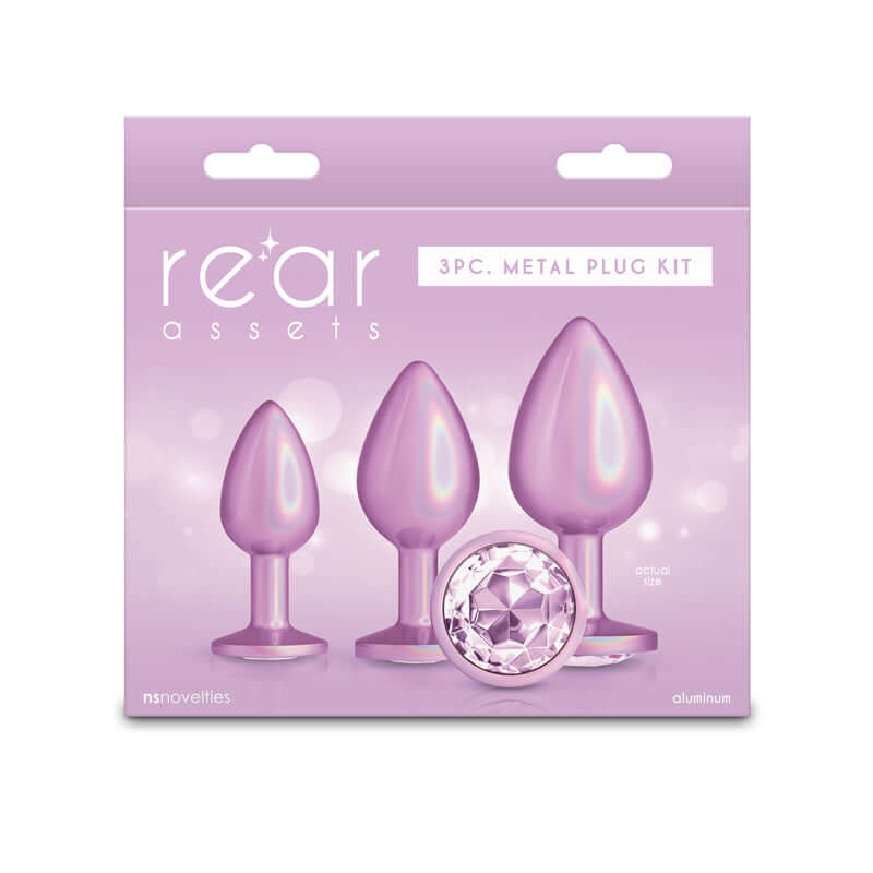 Rear Assets Trainer Kit - Iridescent Pink - Iridescent Pink Metallic Butt Plugs - Set of 3 Sizes