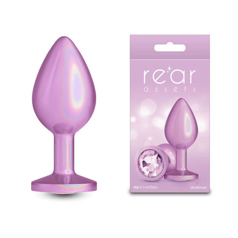 Rear Assets Iridescent Pink - Medium - Iridescent Pink 8.2 cm Medium Butt Plug