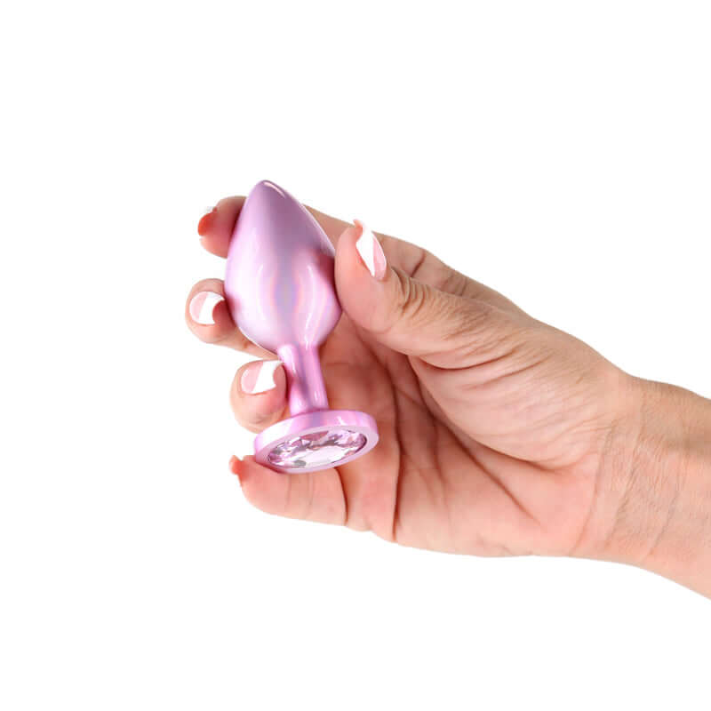 Rear Assets Iridescent Pink - Medium - Iridescent Pink 8.2 cm Medium Butt Plug