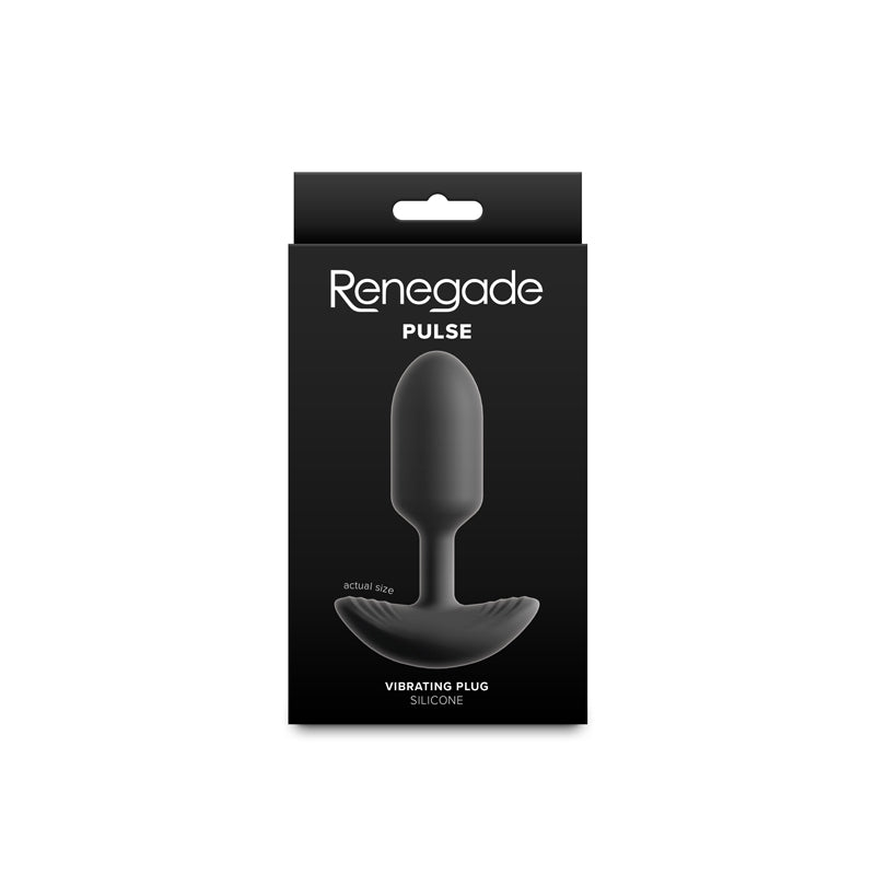 Renegade Pulse - Black - Black 11 cm USB Rechargeable Vibrating Butt Plug
