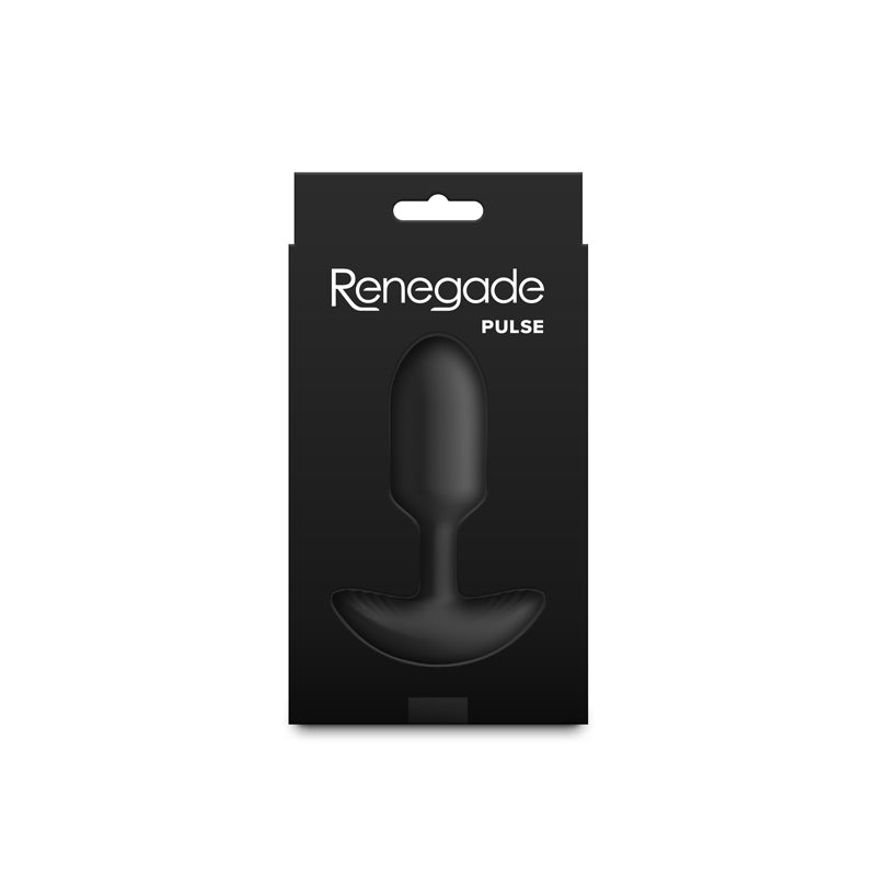 Renegade Pulse - Black - Black 11 cm USB Rechargeable Vibrating Butt Plug