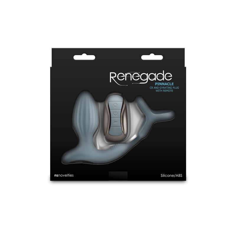 Renegade Pinnacle - Grey - Grey USB Rechargeable Vibrating Butt Plug with Cock Ring