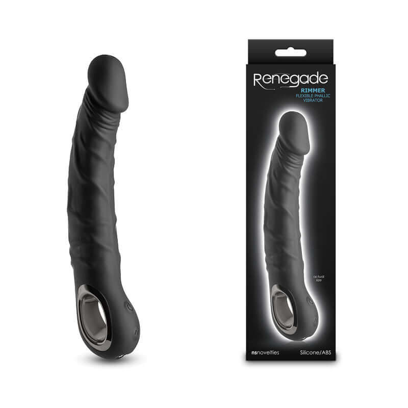Renegade Rimmer - Black - Black 22 cm USB Rechargeable Vibrator