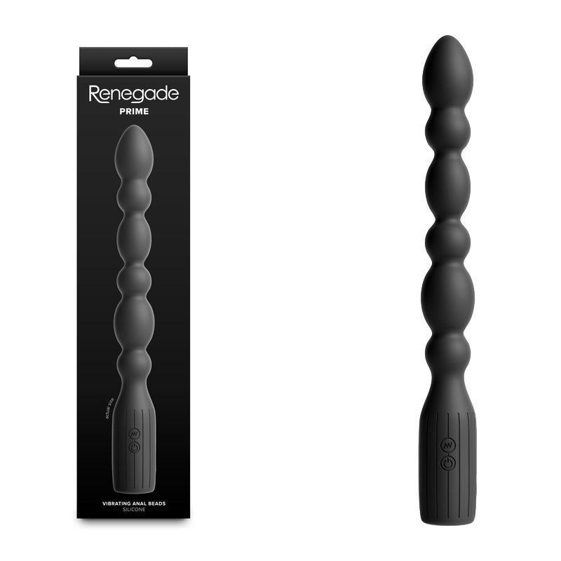 Renegade Prime - Black - Black 28.8 cm USB Rechargeable Vibrating Anal Beads