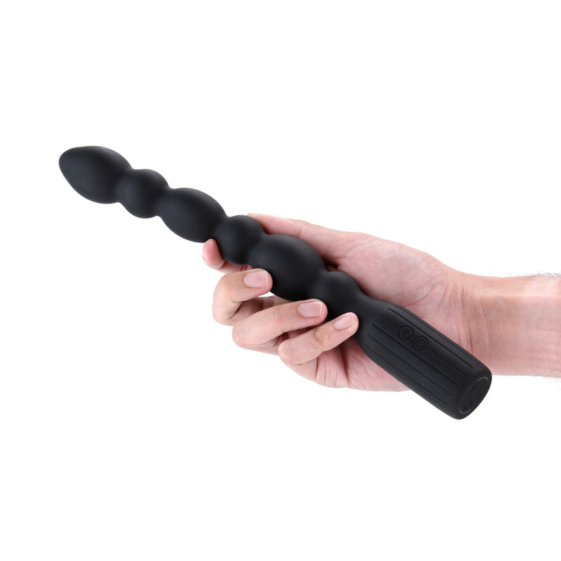Renegade Prime - Black - Black 28.8 cm USB Rechargeable Vibrating Anal Beads